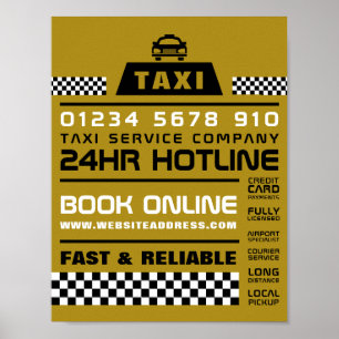 Poster Tendance et moderne, Taxi Cabine firme publicité