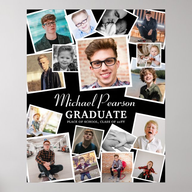 Poster Tendance Photo Collage Graduation Party (Devant)