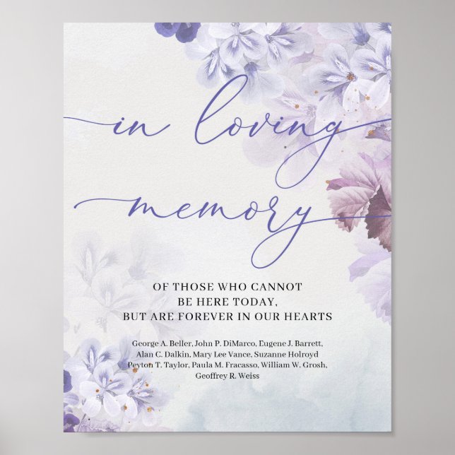 Poster Tendance printemps violet poussiéreux bleu En souv (Devant)