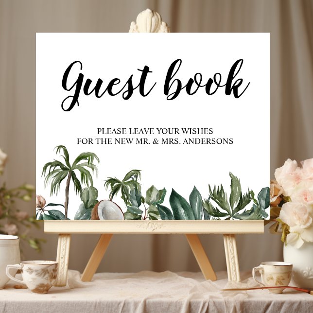 Poster Tendance Tropical Aquarelle Feuilles Vertes (Créateur téléchargé)