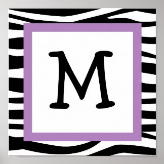 Poster Tendance Zebra Print Nursery Wall Art Name Print