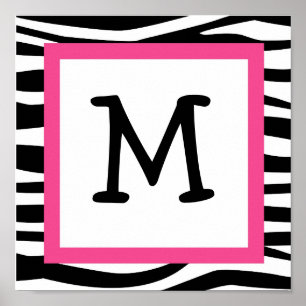 Poster Tendance Zebra Print Nursery Wall Art Name Print