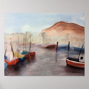 Poster Tenerife, COULEUR D'EAU Portuaire