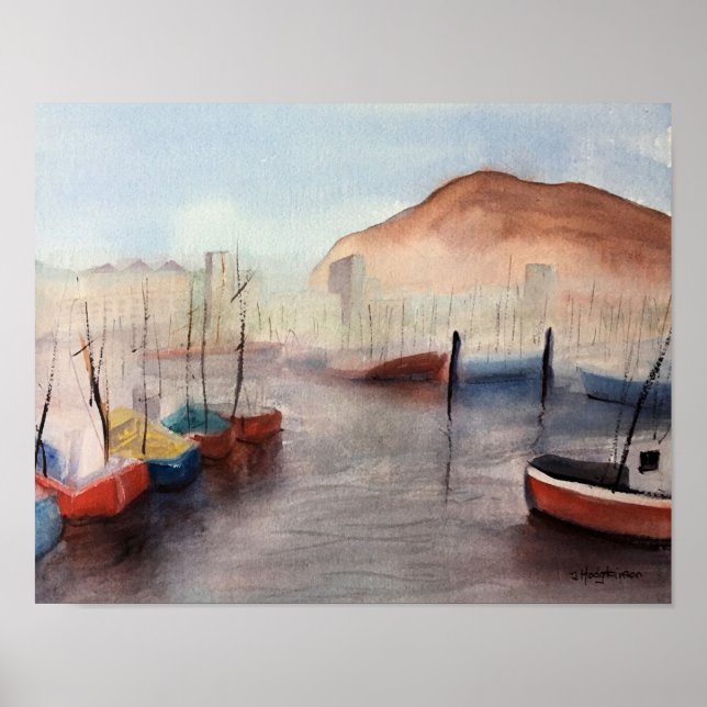 Poster Tenerife, COULEUR D'EAU Portuaire (Devant)