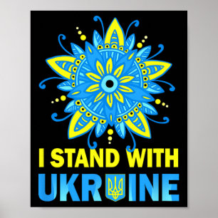 Poster Tenez-vous avec le drapeau de l'Ukraine Anti-Pouti