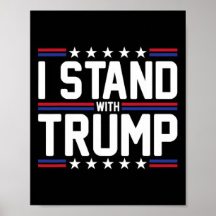 Poster Tenez-Vous Face À Trump American Flag (Drapeau Amé