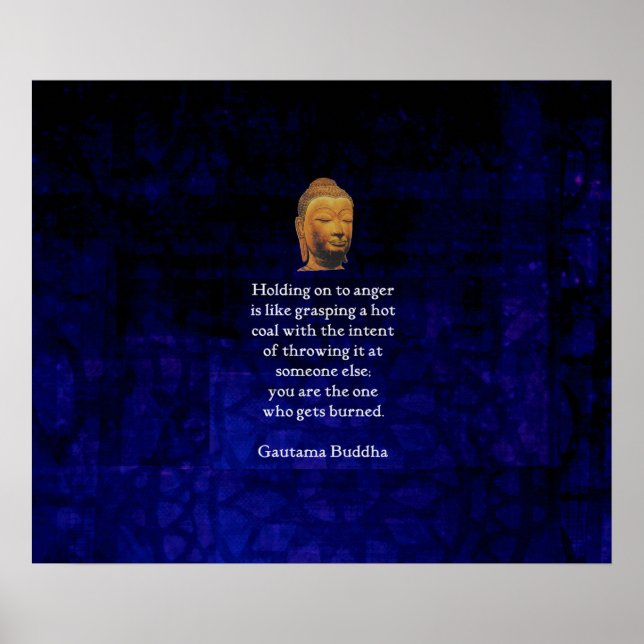 Poster Tenir À La Colère Citation De Bouddha Inspirationn (Devant)