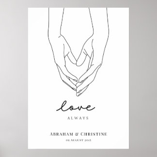 Poster Tenir le coeur Deux mains