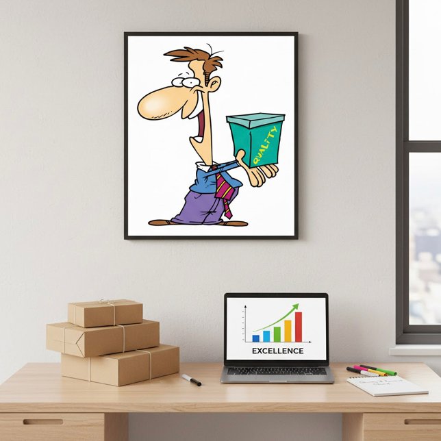 Poster Tenir Une Boîte De Qualité (Créateur téléchargé)