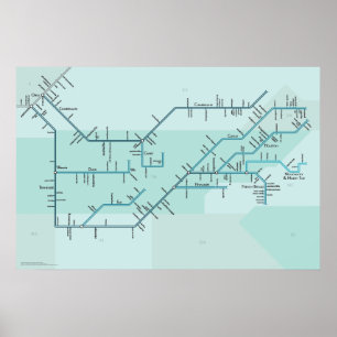 Poster Tennessee & Cumberland Rivers 30" x 20"