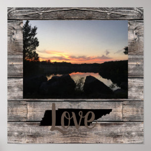 Poster TENNESSEE LOVE rustique PERSONNALISÉ en écriture  