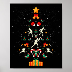 Poster Tennis de table Ng Ng Joueur Sapin de Noël Xmas Ma