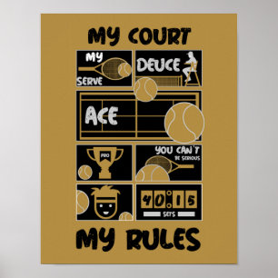 Poster Tennis My Court Mes règles