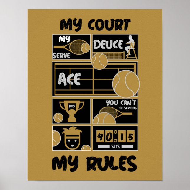 Poster Tennis My Court Mes règles (Devant)
