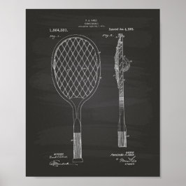 Poster Tennis Racket 1921 Patent Art Chalkboard