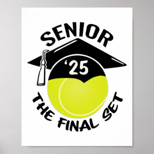 Poster Tennis Senior 2025 Le dernier set Graduation Cap