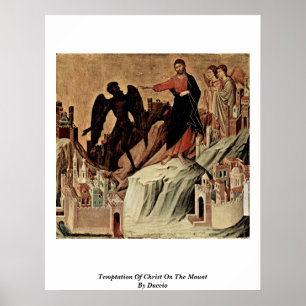 Poster Tentation Du Christ Sur Le Mont Par Duccio