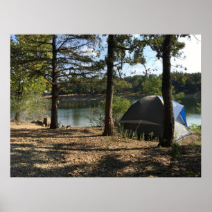 Poster Tente Camping au bord du lac