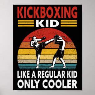 Poster Tenue de kickboxeur enfant drôle - Kickboxing enfa