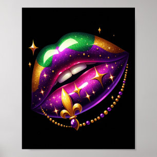 Poster Tenue de Mardi Gras Costume Hommes Femmes Lèvre de
