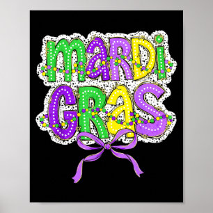 Poster Tenue drôle de défilé de Mardi Gras Chapeau de bou