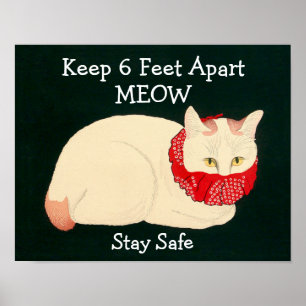 Poster Tenue En Chat 6 Pieds Éparpillés