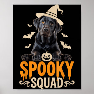 Poster Tenue pour Labrador noir de Spooky Squad Halloween