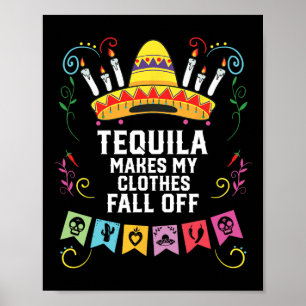 Poster Tequila Met Mes Vêtements Tomber Du Tequil Alcooli