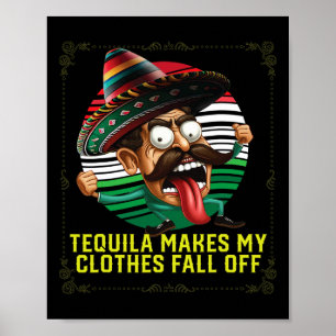 Poster Tequila Met Mes Vêtements Tomber Du Tequil Alcooli