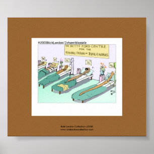 Poster Tequila Worm Rehab Drôle Caricature Sur Toile Impr