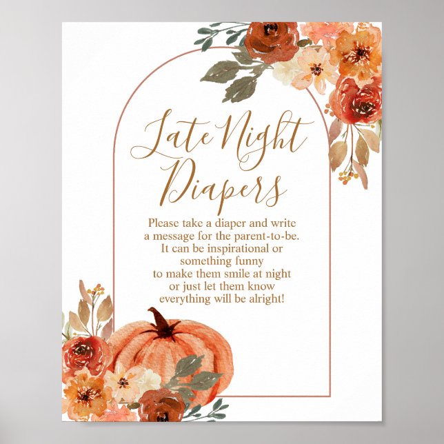 Poster Terracota Citrouille Baby shower Diapositives de n (Devant)