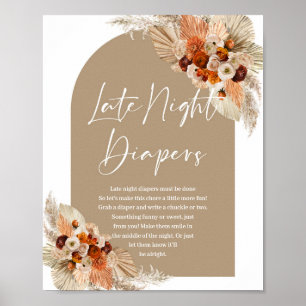 Poster Terracotta brûlé orange boho Late nuit couches