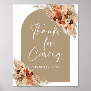 Poster Terracotta brûlé orange boho Merci d'être venu