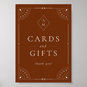 Poster Terracotta Céleste Lune & Étoiles Cartes & Cadeaux