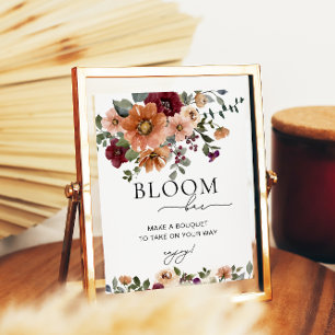 Poster Terracotta Fall Floral Bloom ou Flower Bar