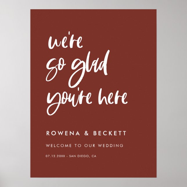 Poster Terracotta moderne et élégante Tellement heureux q (Devant)