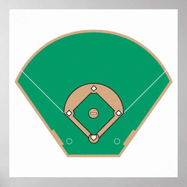Poster terrain de baseball en forme de losange (Devant)