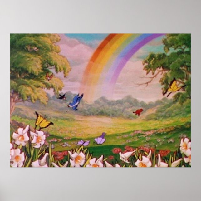 Poster terrain de fleurs vintage esthétique (Devant)