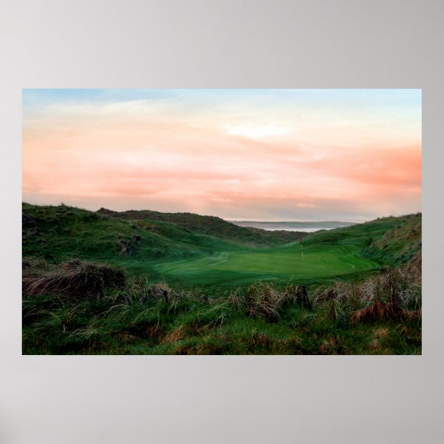 Poster terrain de golf Ballybunion vert luxuriant (Devant)