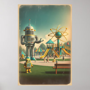 Poster Terrain de jeu Whimsical de l'âge atomique - Futur