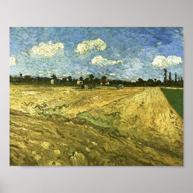 Poster Terrain Fleuri, Peinture Van Gogh (Devant)