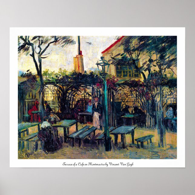 Poster Terrasse Café sur Montmartre Vincent Van Gogh (Devant)