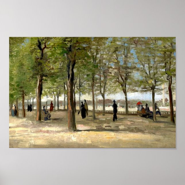 Poster Terrasse dans le jardin du Luxembourg (1886) Van G (Devant)