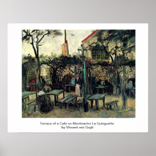 Poster Terrasse d'un Café sur Montmartre La Guinguette