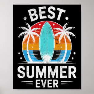 Poster Terrasse Meilleur Été Jamais Filles de Surf Vacanc