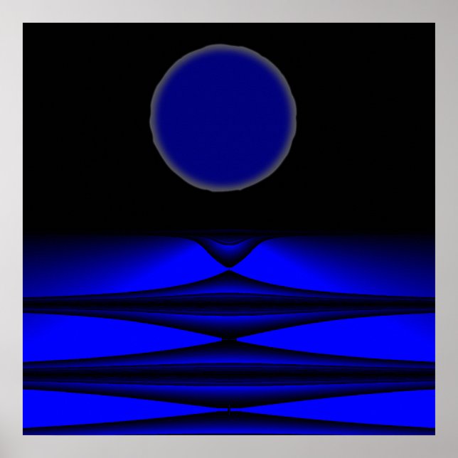 Poster terre Alien pleine lune nuit (Devant)