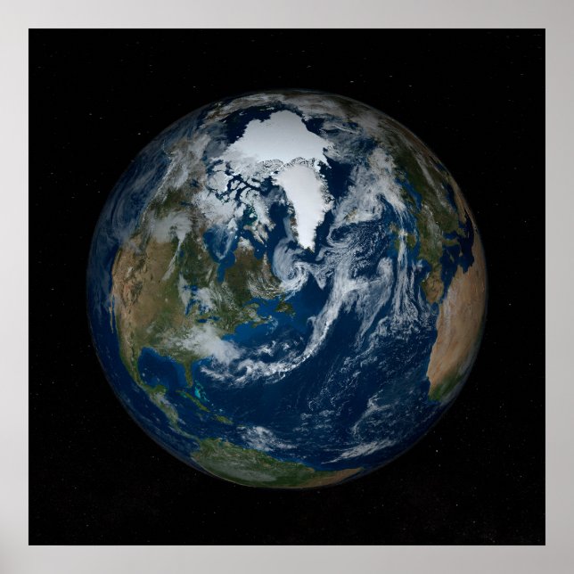 Poster Terre Avec Nuages Et Glace De Mer 2 (Devant)