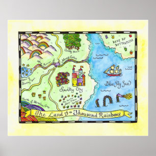 Poster Terre de d'affiche mille arcs-en-ciel