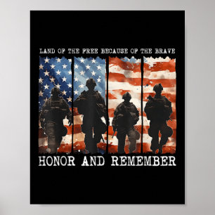 Poster Terre De La Liberté À Cause De L'Honneur Brave Et 