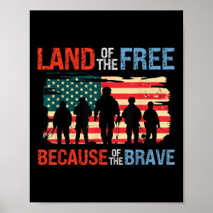Poster Terre De La Liberté À Cause Du Brave Mémorial